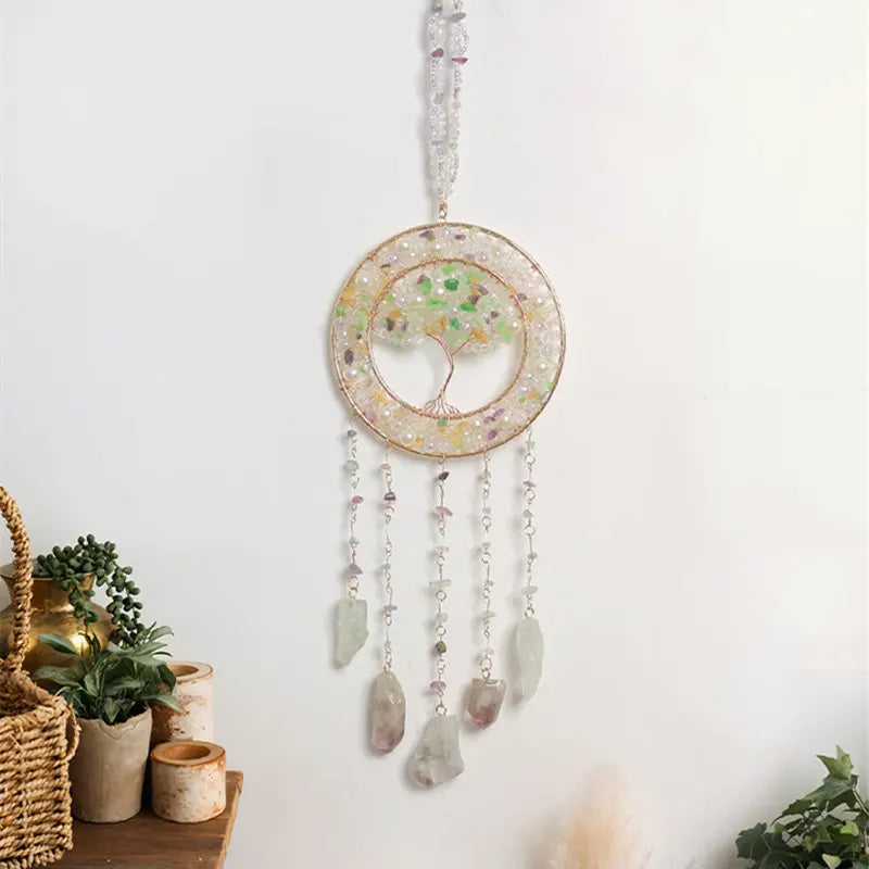 Rose Quartz Tree Of Life Suncatcher Love Gift For Women