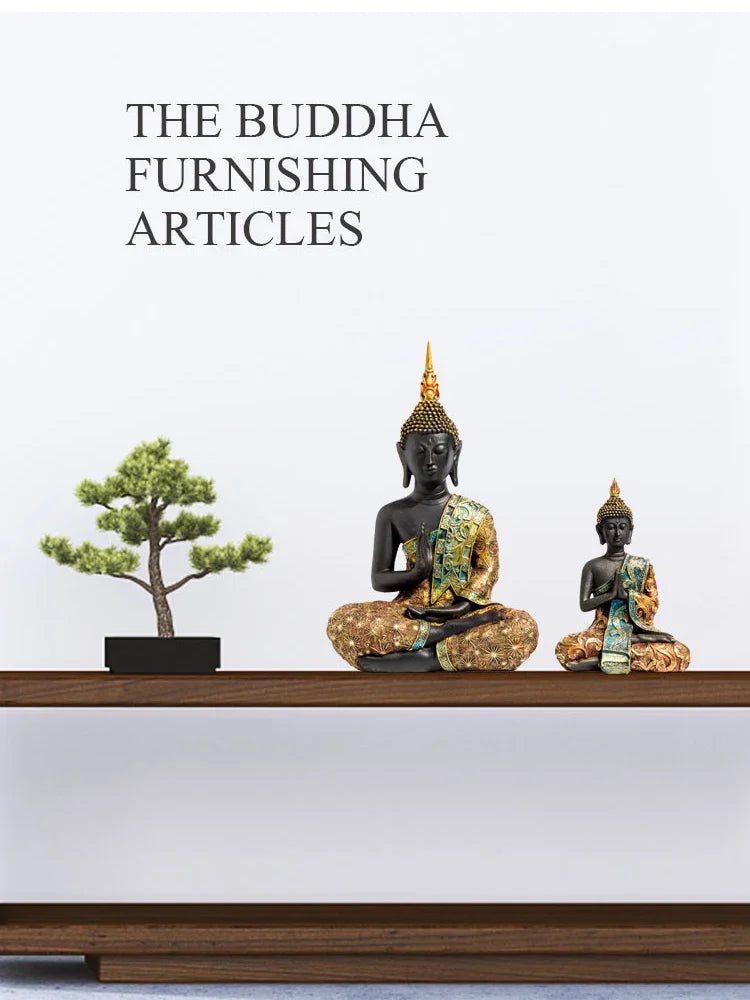 Large Buddha Statue Green Resin Buddha Sculpture Home Decor