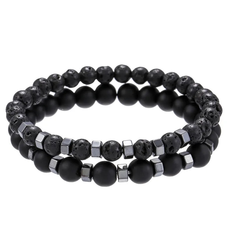 Tiger Eye Lava Agate Bracelets Men Women Balance