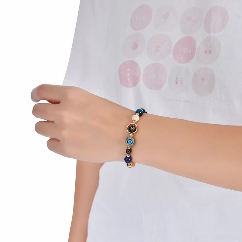 Handcrafted Natural Crystal Zodiac Bracelet For Women
