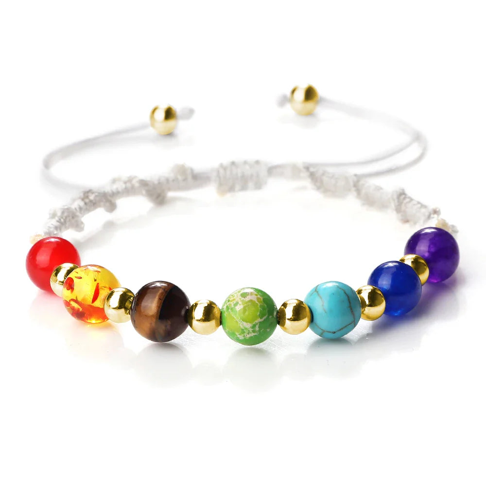 7 Chakra Gemstone Bracelet For Balance Unisex