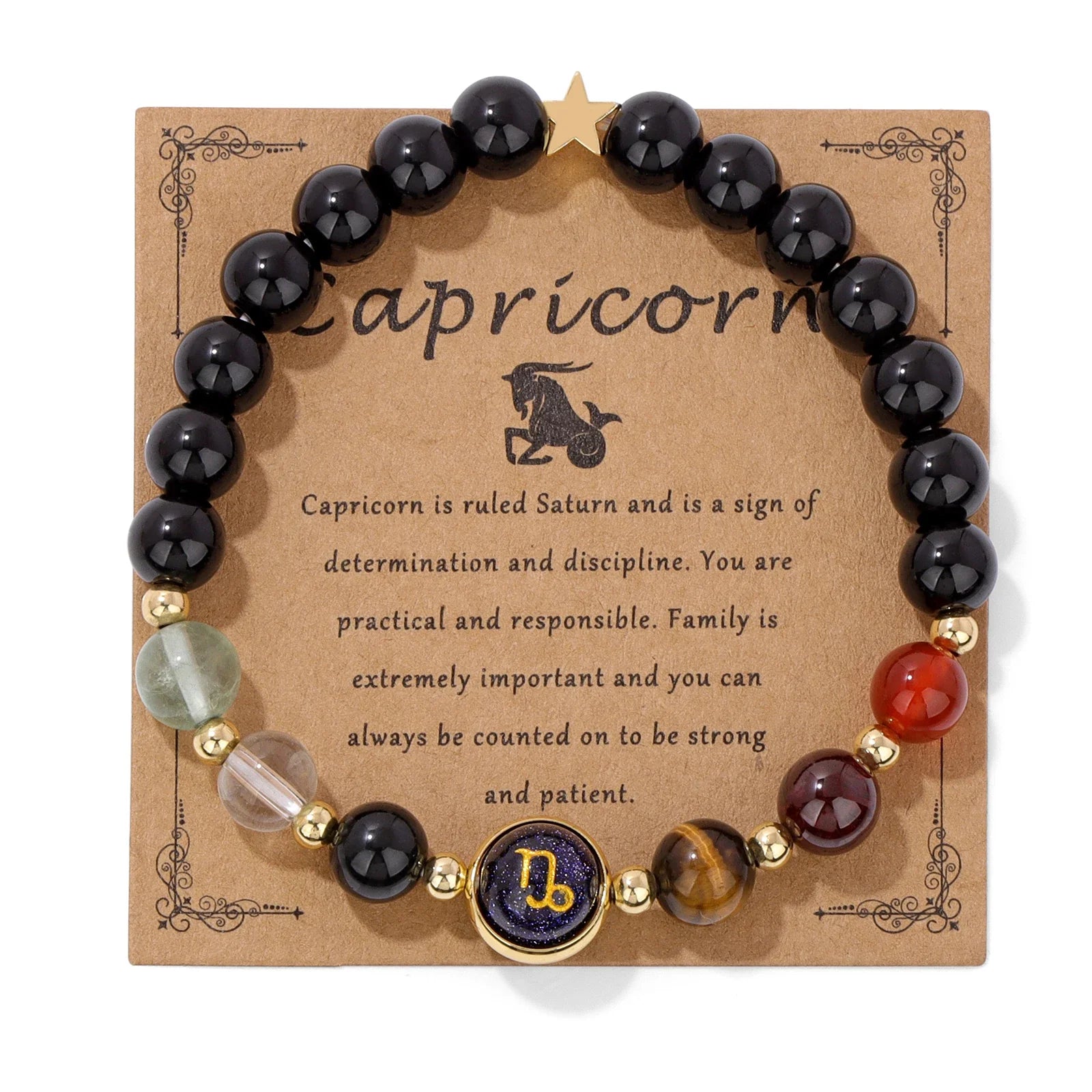 Obsidian Tiger Eye Zodiac Bracelet Balance