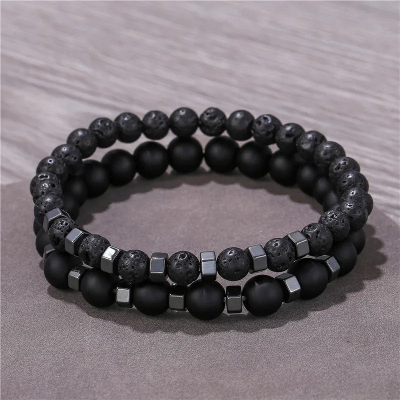 Tiger Eye Lava Agate Bracelets Men Women Balance