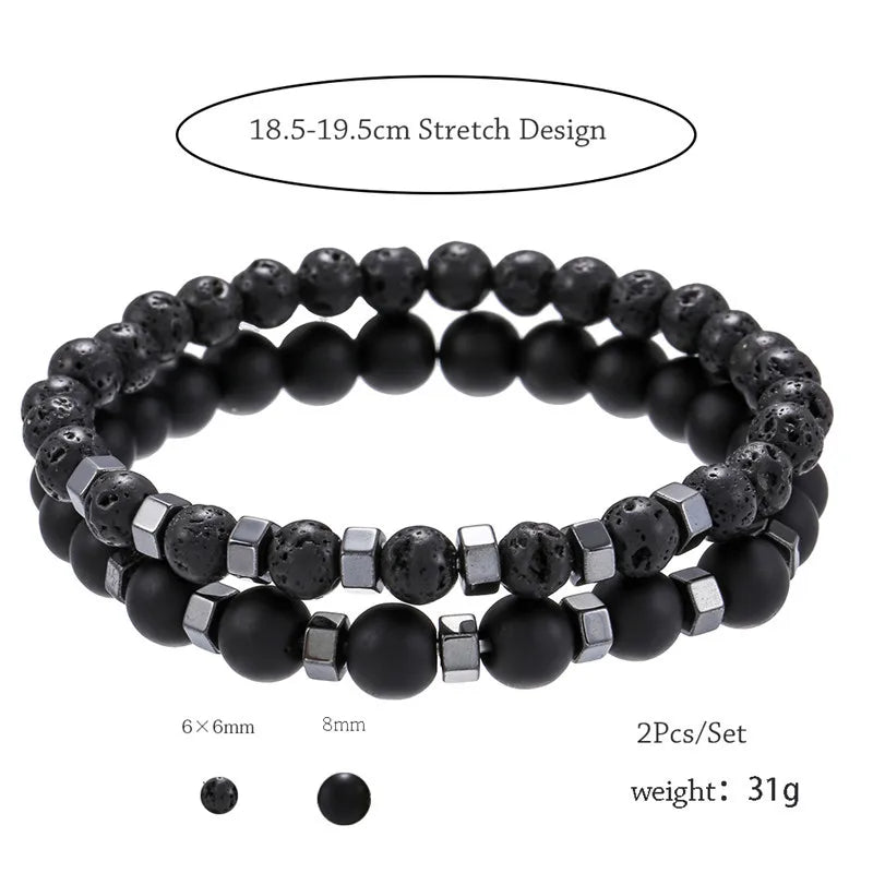 Tiger Eye Lava Agate Bracelets Men Women Balance
