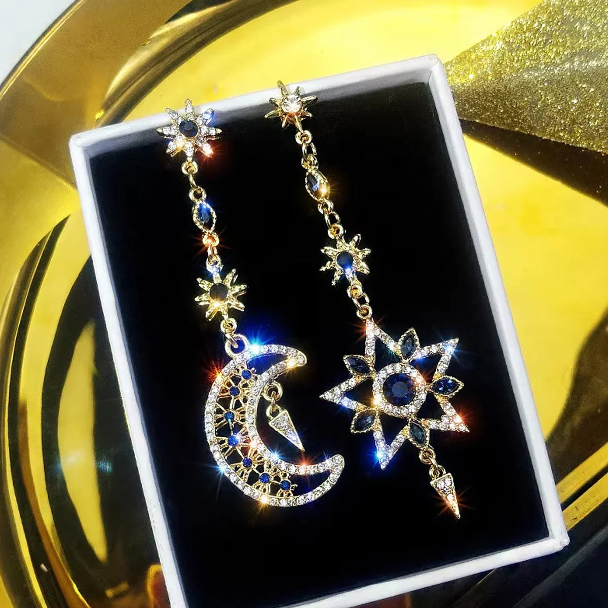 Star Moon Tassel Earrings