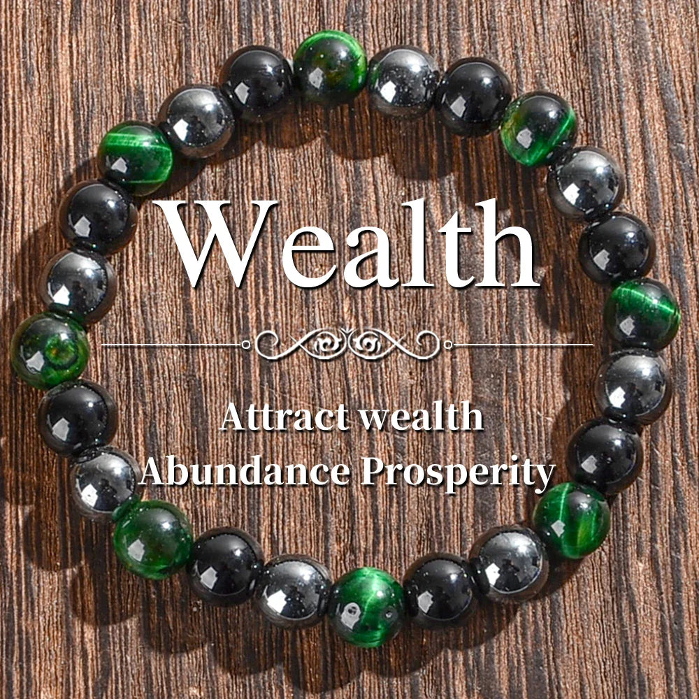 Natural Tiger Eye Amethyst Bracelet Protection For Women