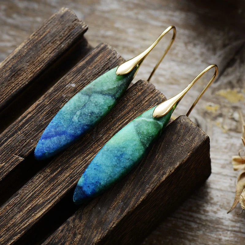 Leaf Natural Stone Earrings