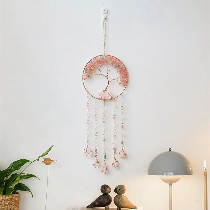 Rose Quartz Tree Of Life Suncatcher Love Gift For Women