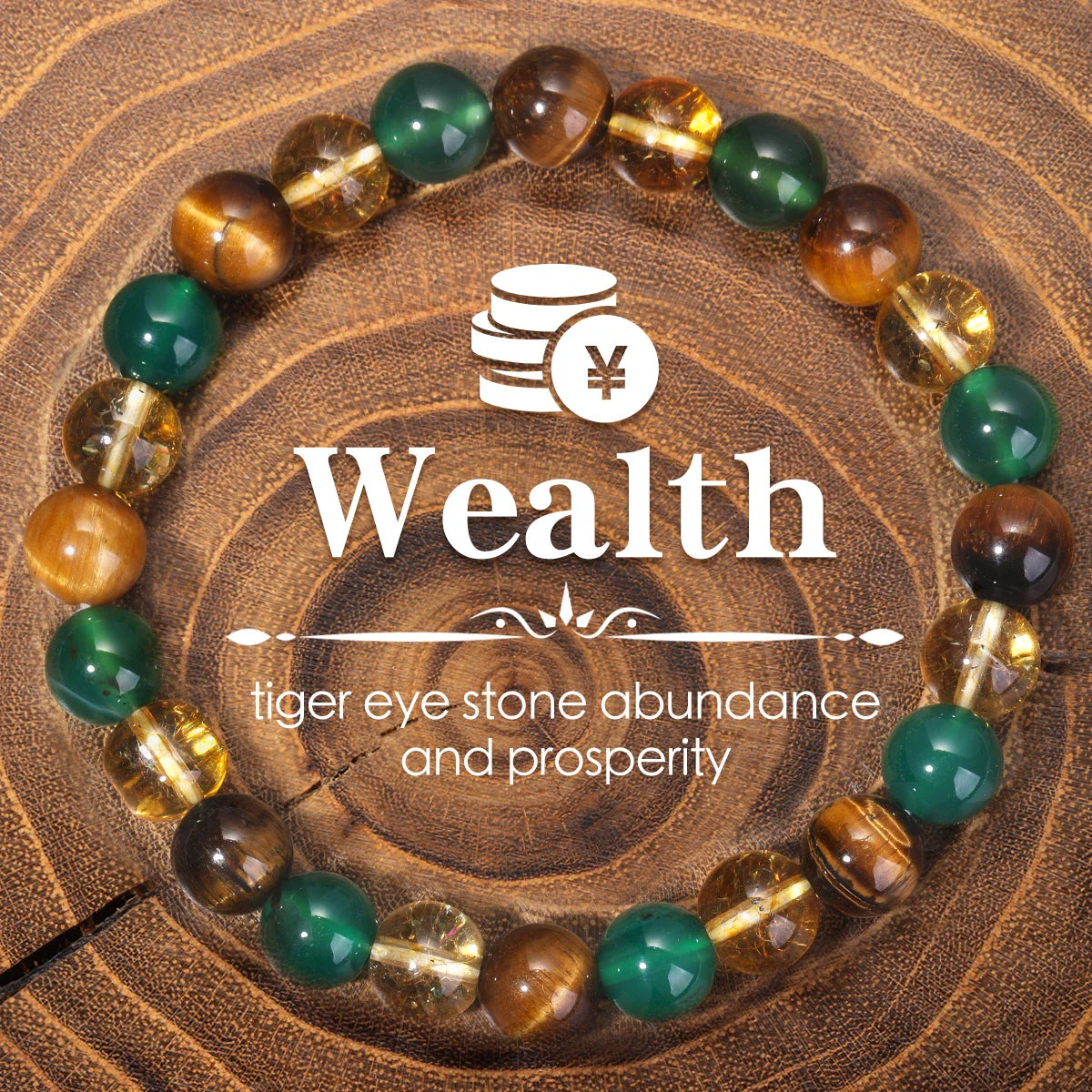 Protection Stone Bracelet Citrine Tiger Eye Elite
