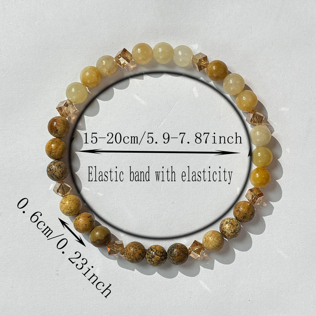 Citrine Natural Stone Bracelet Unisex Abundance Success 6mm