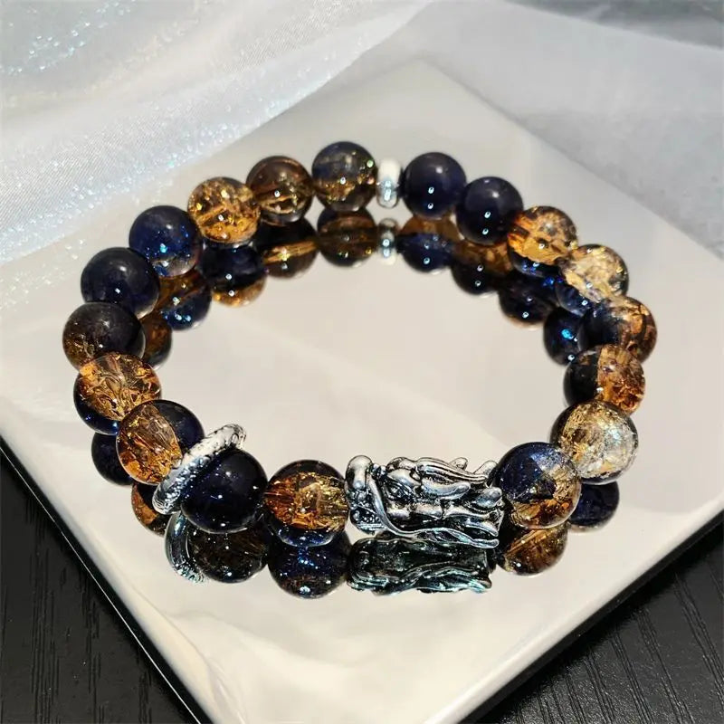 Blue Crystal Dragon Bracelet - for Balance