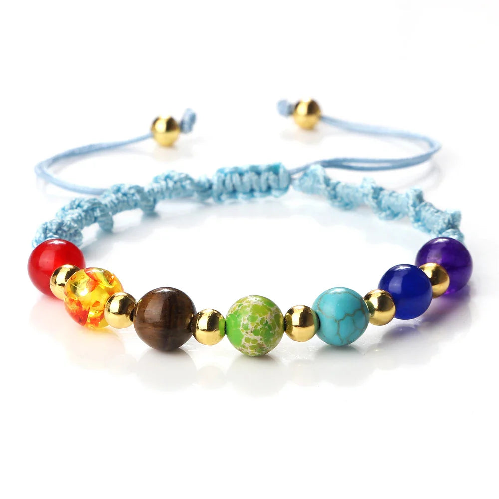 7 Chakra Gemstone Bracelet For Balance Unisex