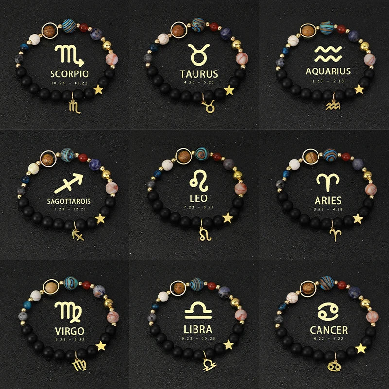 Planet Bracelet Eight Planets Stones Zodiac Signs Gift