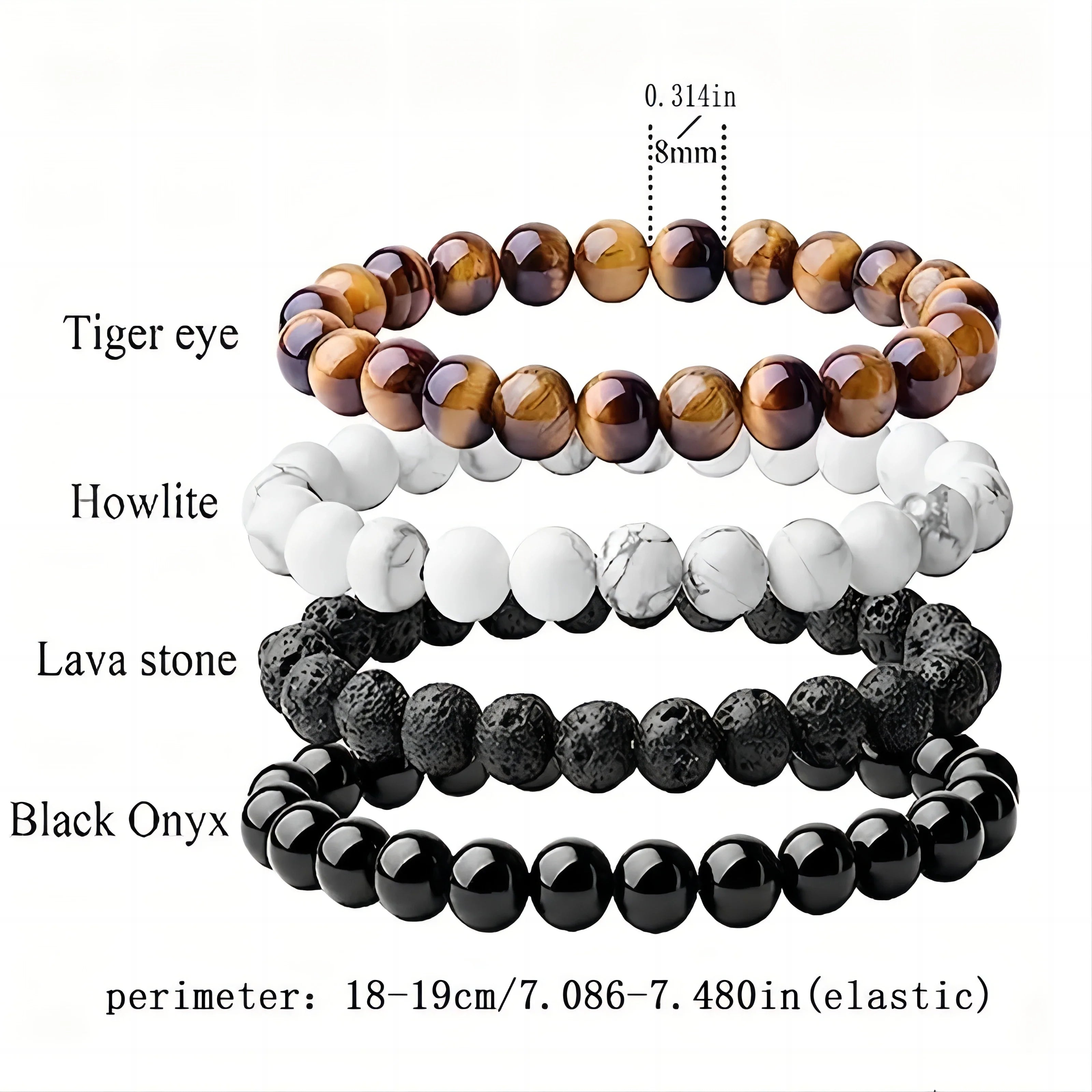 Handcrafted Natural Crystal and Wooden Bead Bracelet for Men and Women