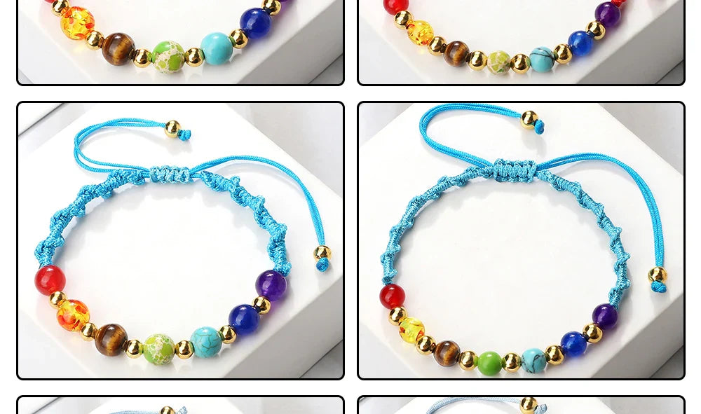 7 Chakra Gemstone Bracelet For Balance Unisex