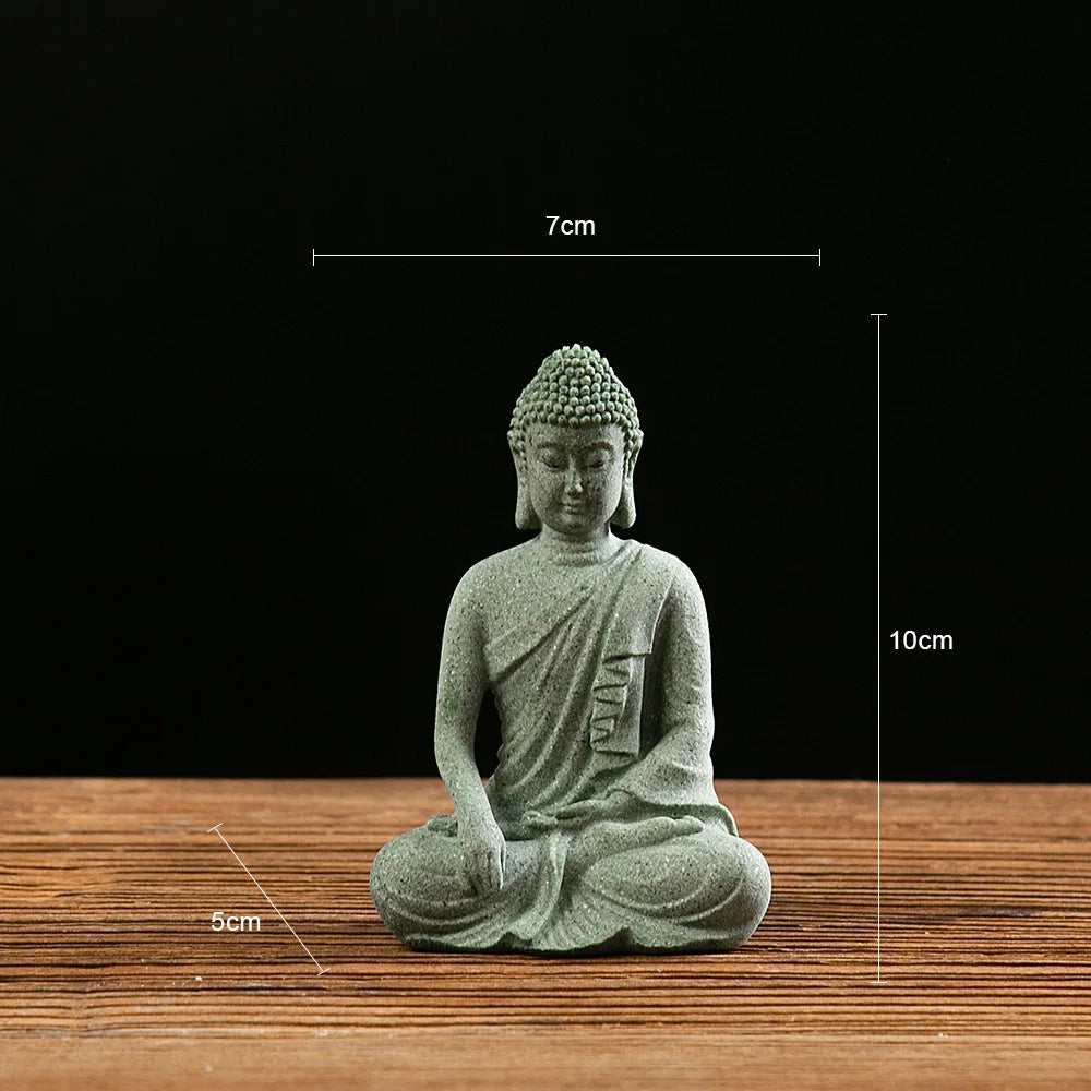 Small Buddha Statue Mini Fish Tank Zen Decor Desk Topper
