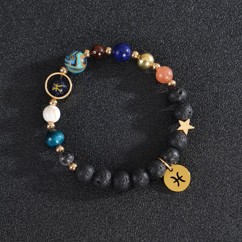 Handcrafted Natural Crystal Zodiac Bracelet For Women
