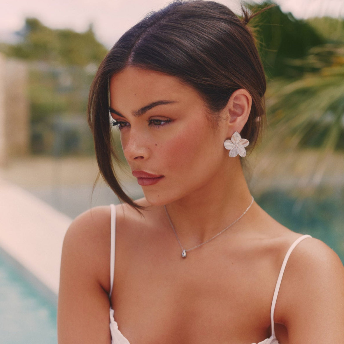 FLOWER EARRINGS SILVER