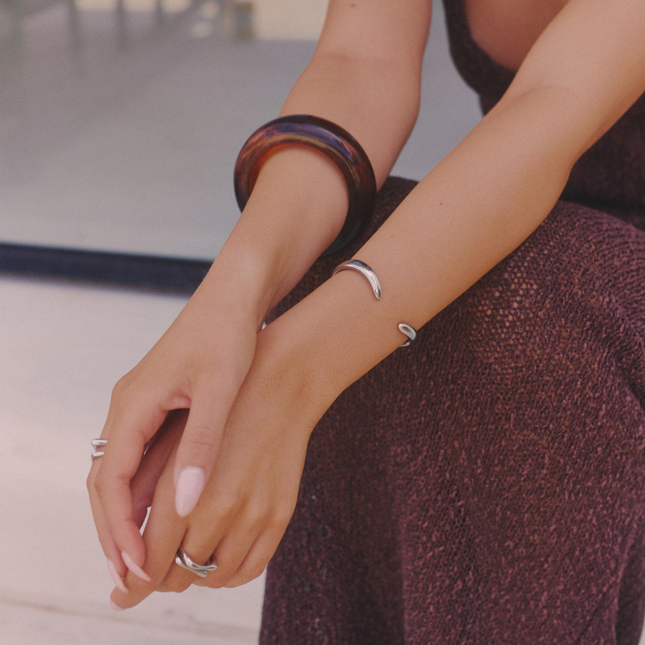 CONTOUR CUFF BRACELET - SILVER