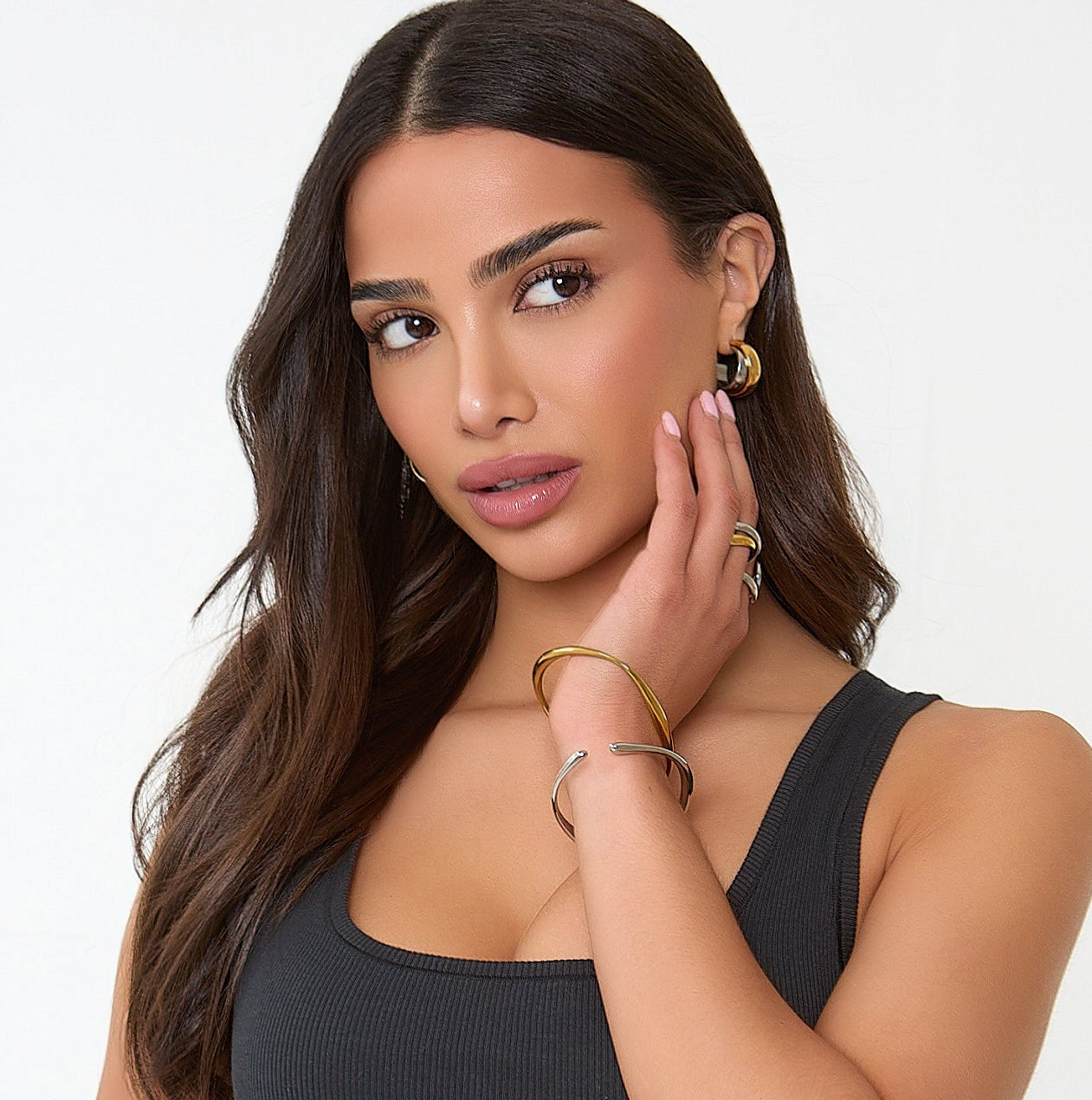 STAINLESS STEEL CURVED BRACELET