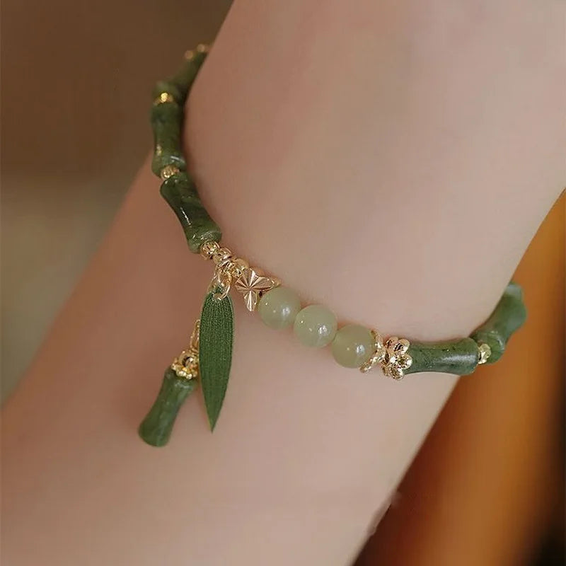 Green Bamboo Serenity Bracelet – Symbol of Calm & Growth