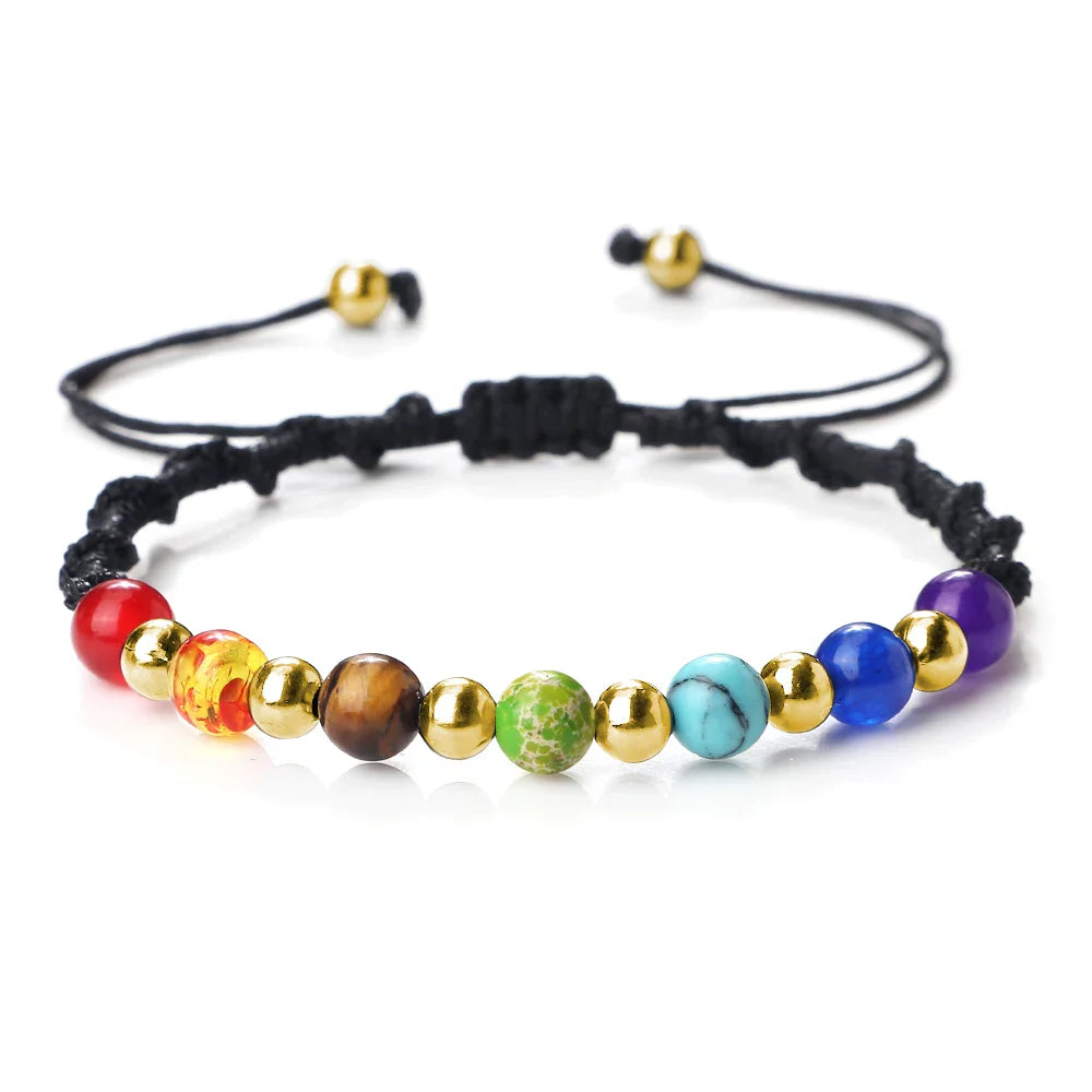 7 Chakra Gemstone Bracelet For Balance Unisex
