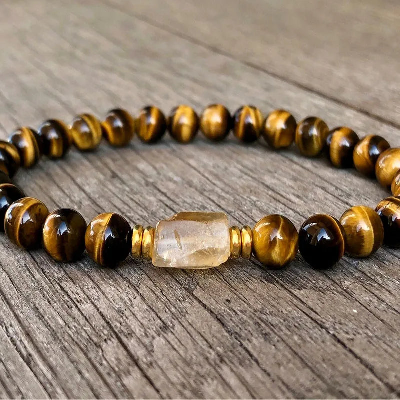 Black Tourmaline Hematite Rose Quartz Lepidolite Bracelet