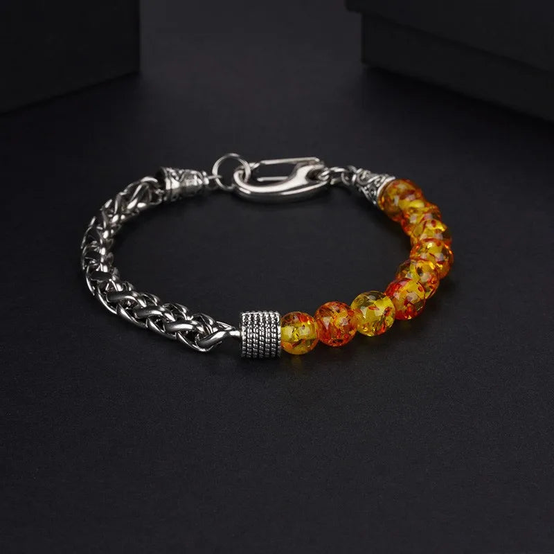 Stainless Steel Chain Bracelet Tiger Eye Elite
