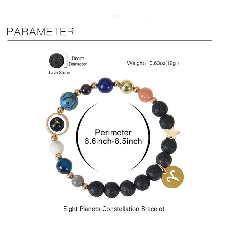 Handcrafted Natural Crystal Zodiac Bracelet For Women