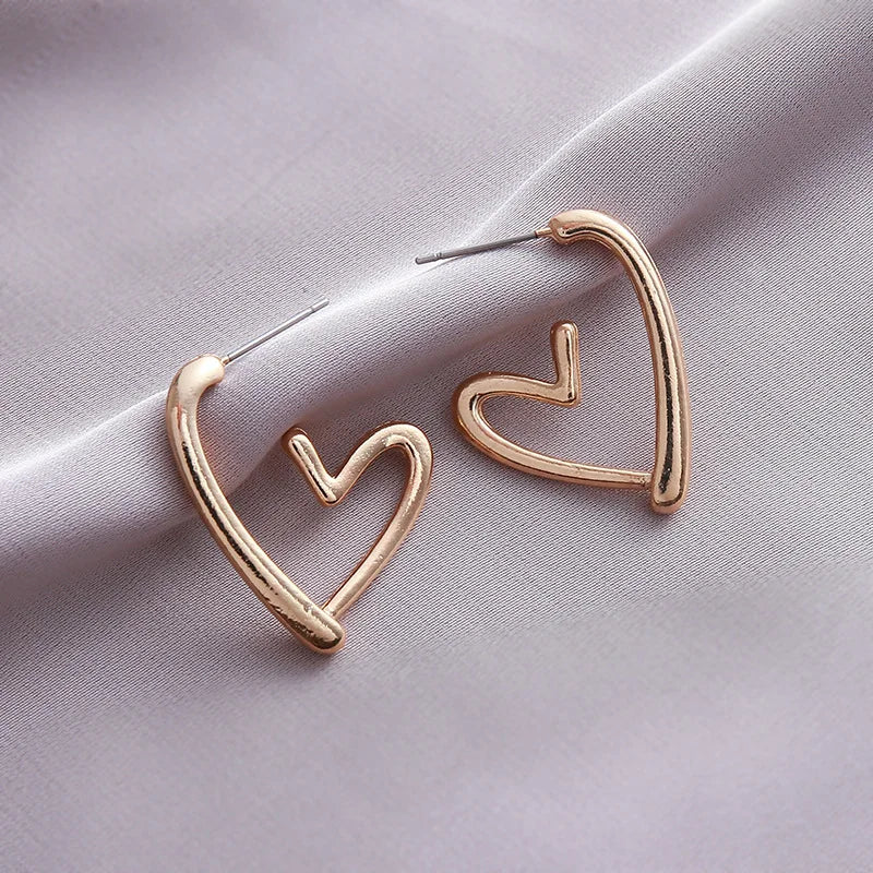 Elegant Heart-Shaped Stainless Earrings