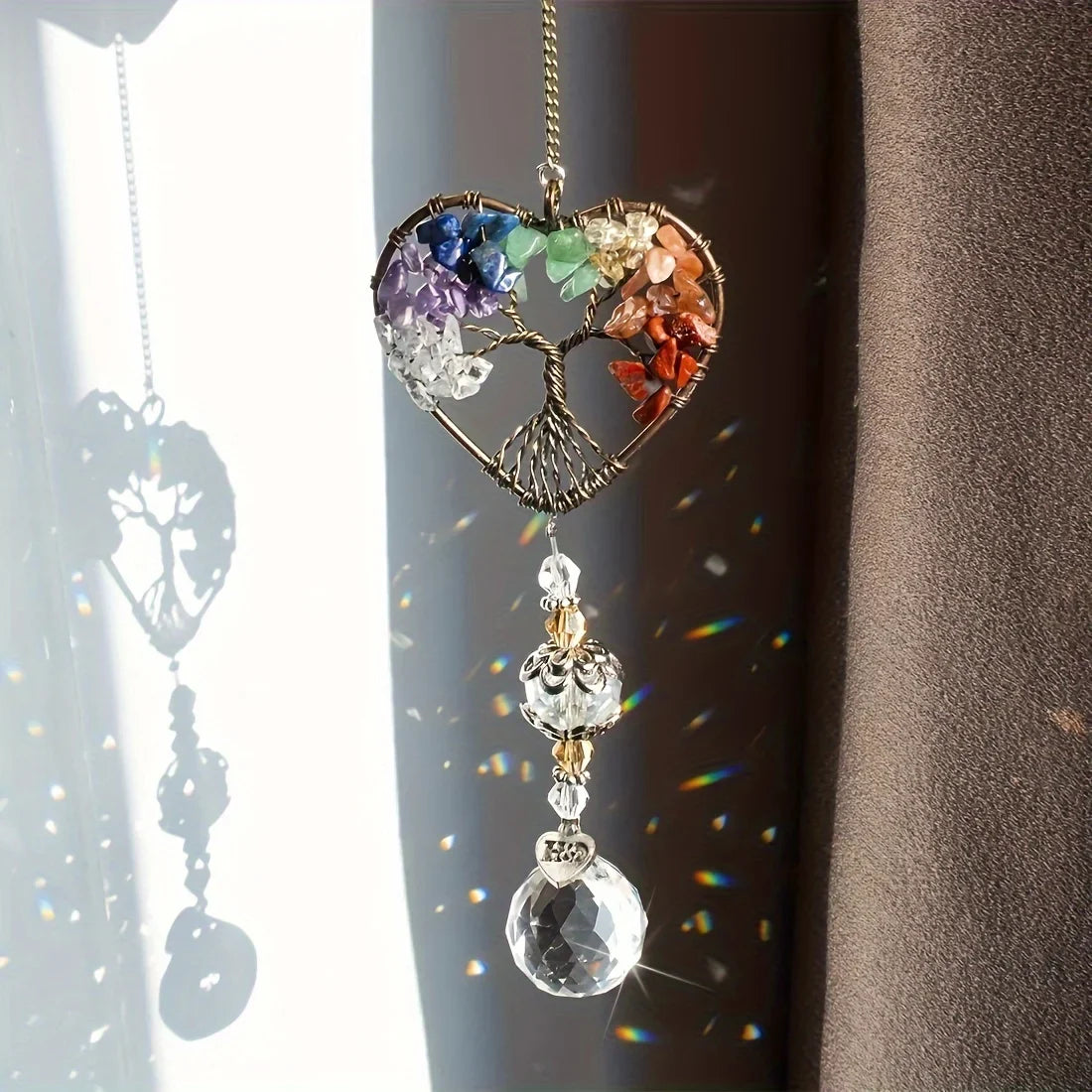 Rainbow Crystal Tree Of Life Suncatcher By Tinkers Energy