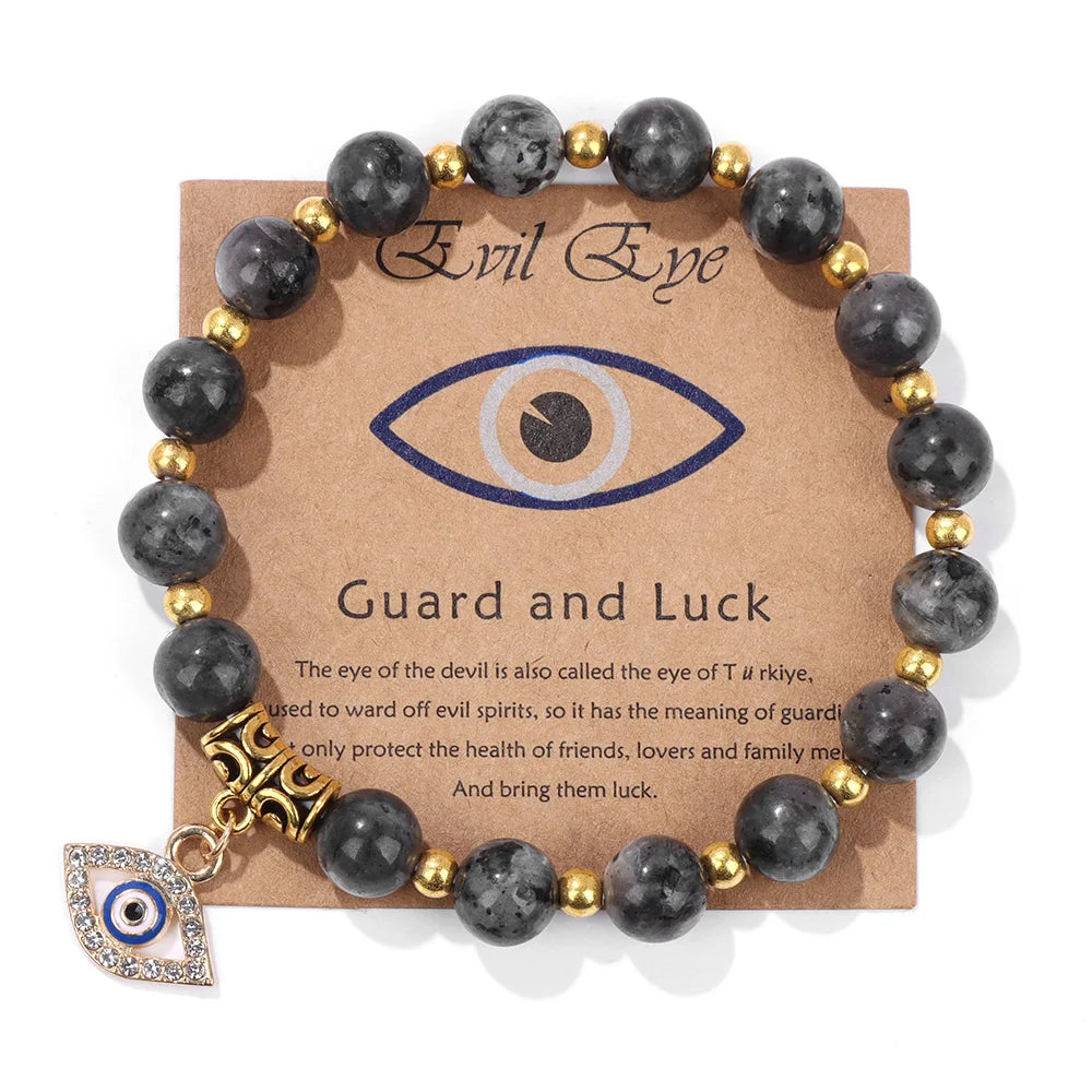 Natural Evil Eye Beads Bracelet Protection Gift For Women