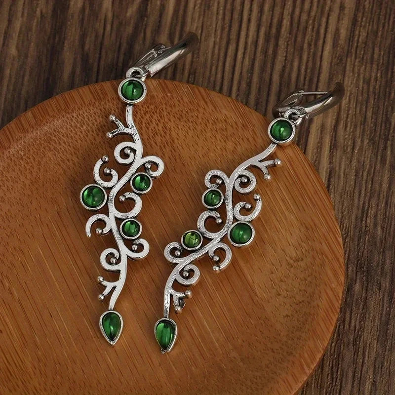 Charm Green Flower Earrings
