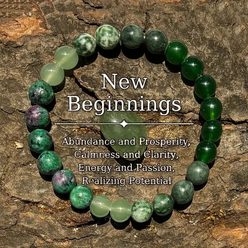Handcrafted Green Agate Bracelet For Men And Women