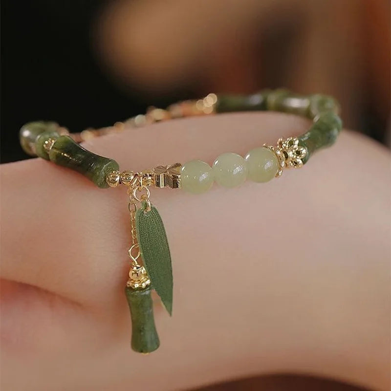 Green Bamboo Serenity Bracelet – Symbol of Calm & Growth