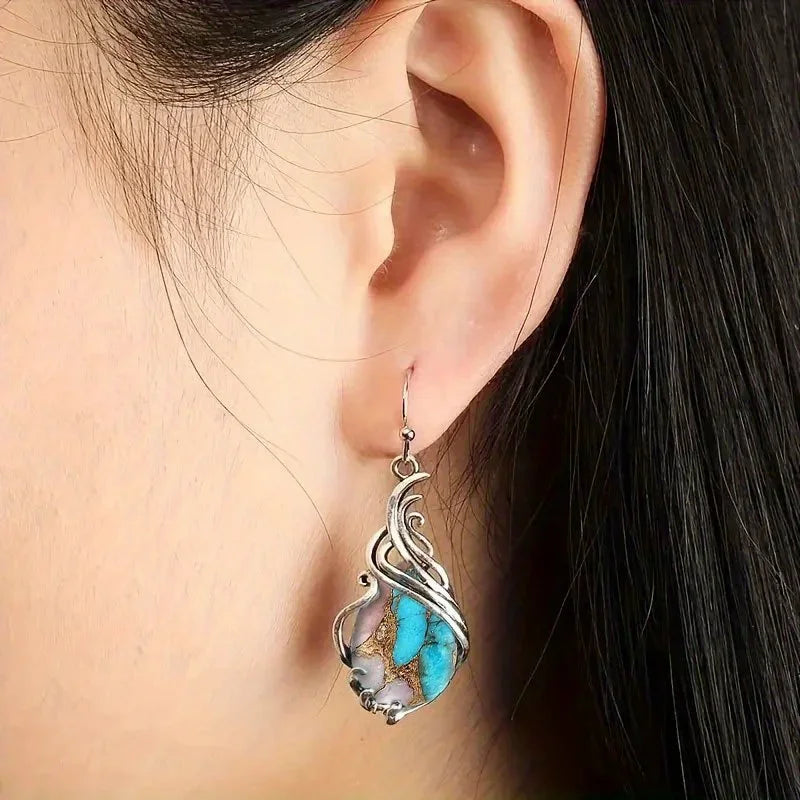Bohemian Turquoise Earrings For Women Vintage Jewelry Gift
