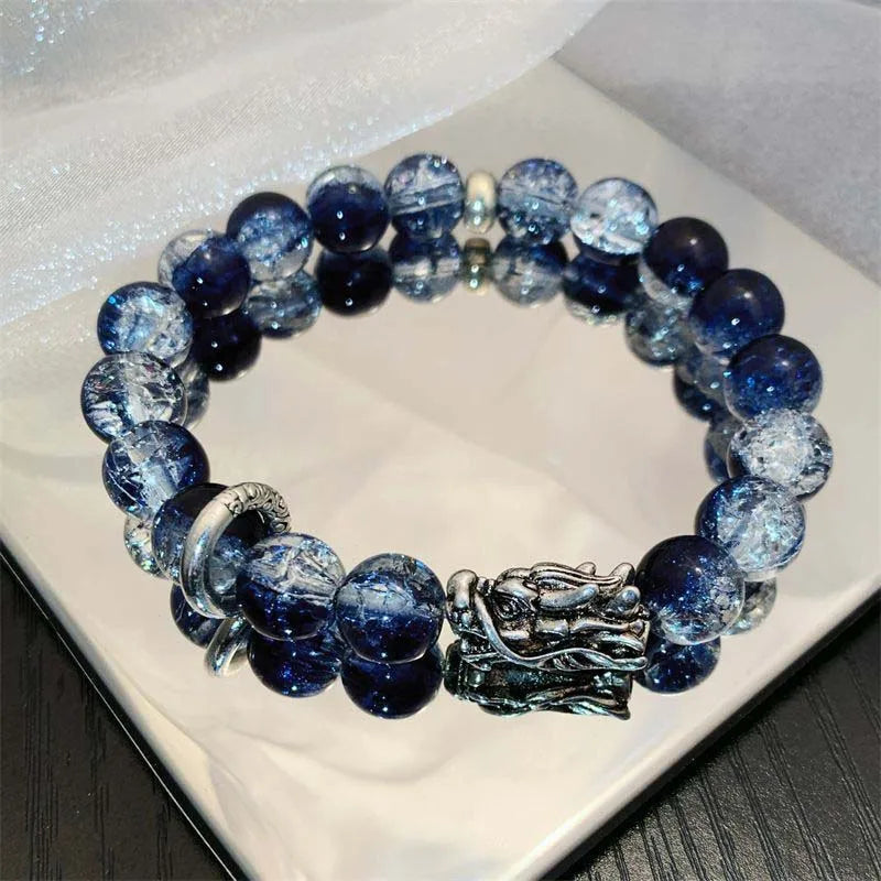 Blue Crystal Dragon Bracelet - for Balance