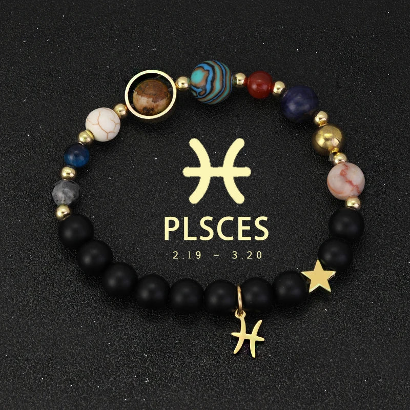 Planet Bracelet Eight Planets Stones Zodiac Signs Gift