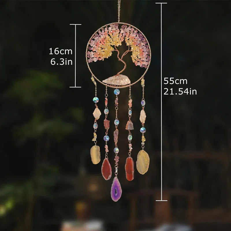 Rose Quartz Tree Of Life Suncatcher Love Gift For Women