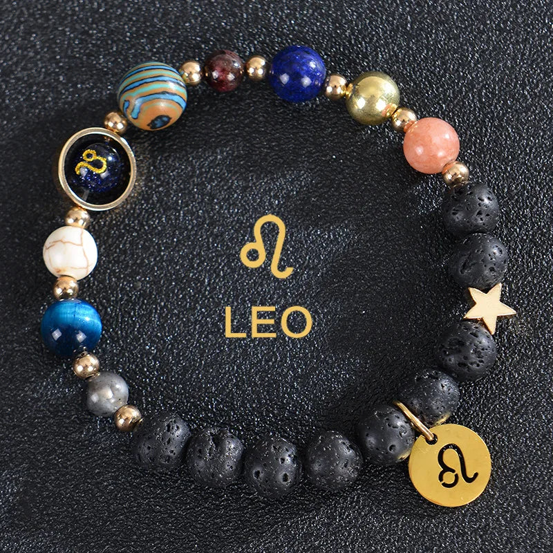 Handcrafted Natural Crystal Zodiac Bracelet For Women