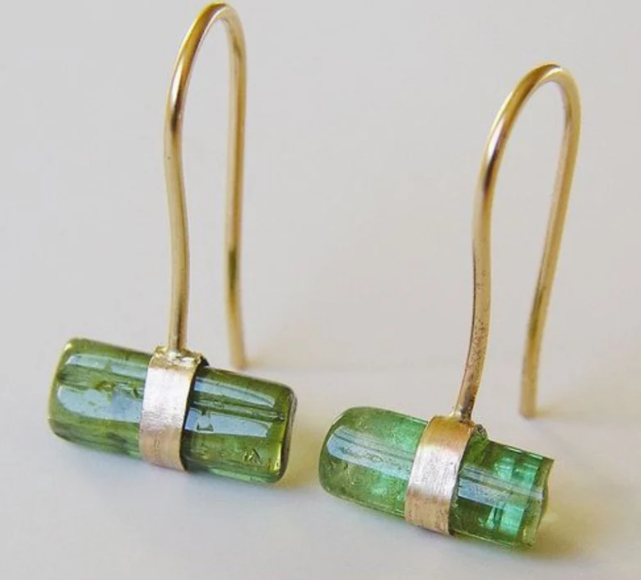 Vintage Dangling Green Stone