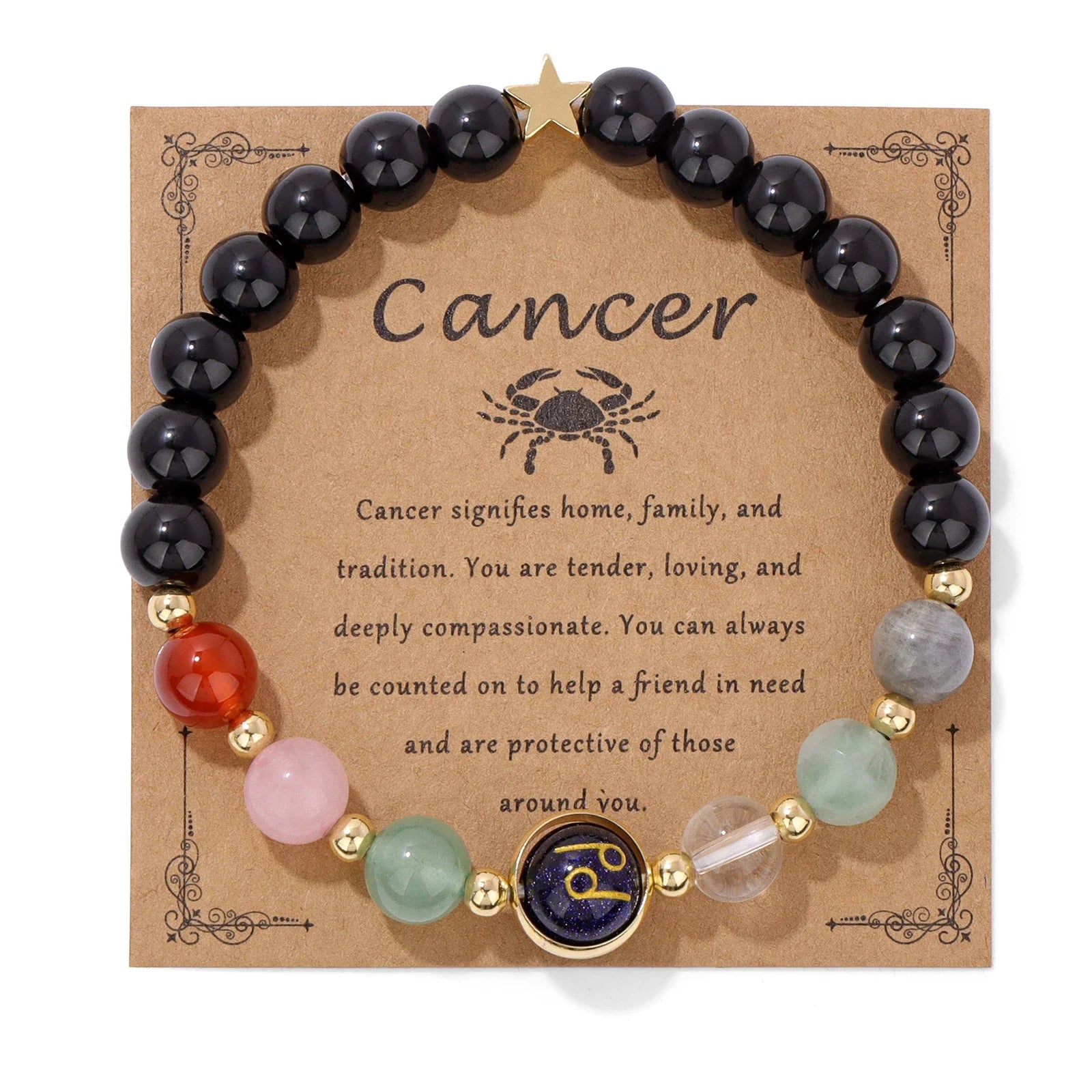 Obsidian Tiger Eye Zodiac Bracelet Balance
