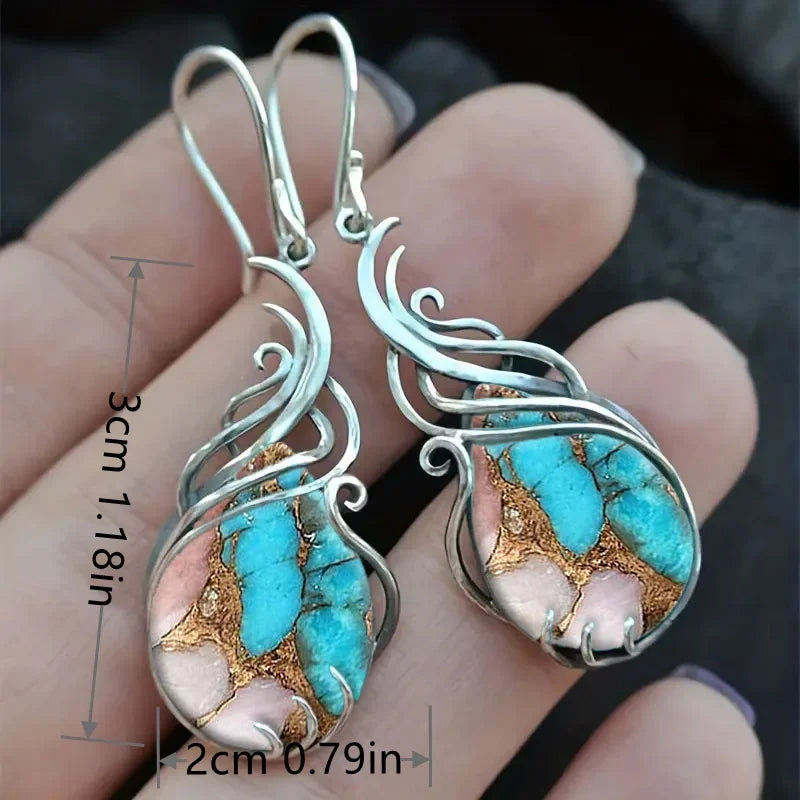 Bohemian Turquoise Earrings For Women Vintage Jewelry Gift