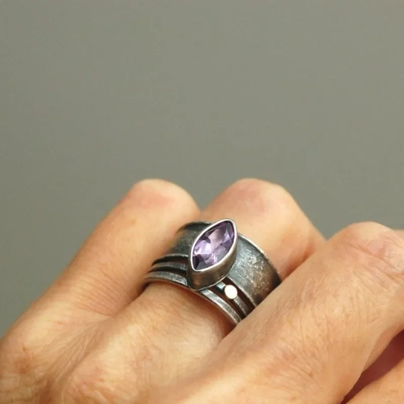 Natural Purple Stone Ring