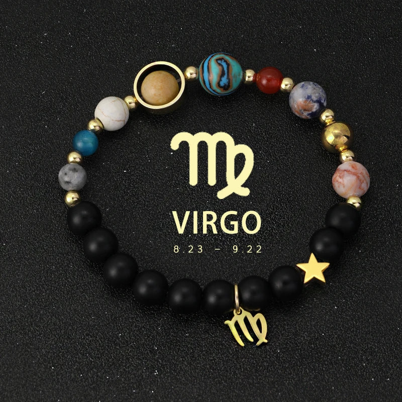 Planet Bracelet Eight Planets Stones Zodiac Signs Gift