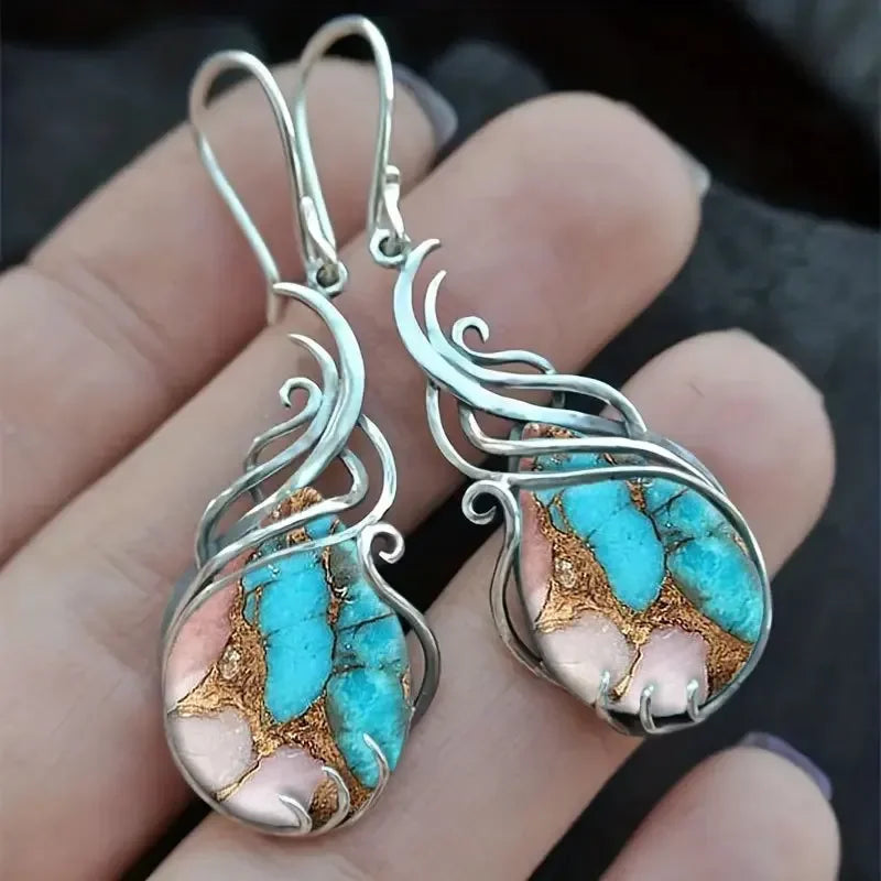 Bohemian Turquoise Earrings For Women Vintage Jewelry Gift