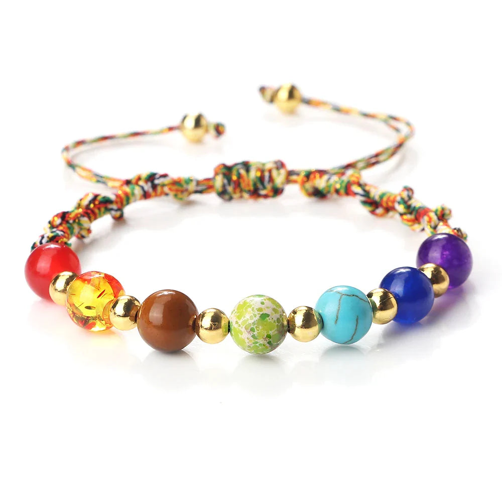 7 Chakra Gemstone Bracelet For Balance Unisex