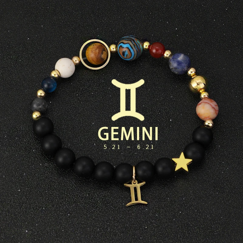 Planet Bracelet Eight Planets Stones Zodiac Signs Gift