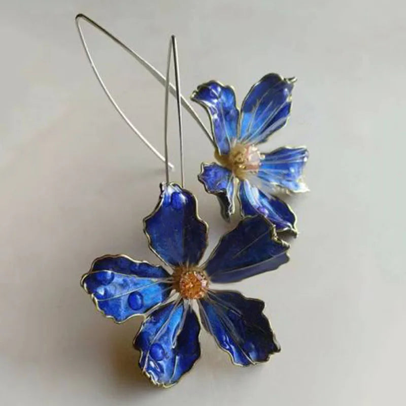 Blue Flower Earrings