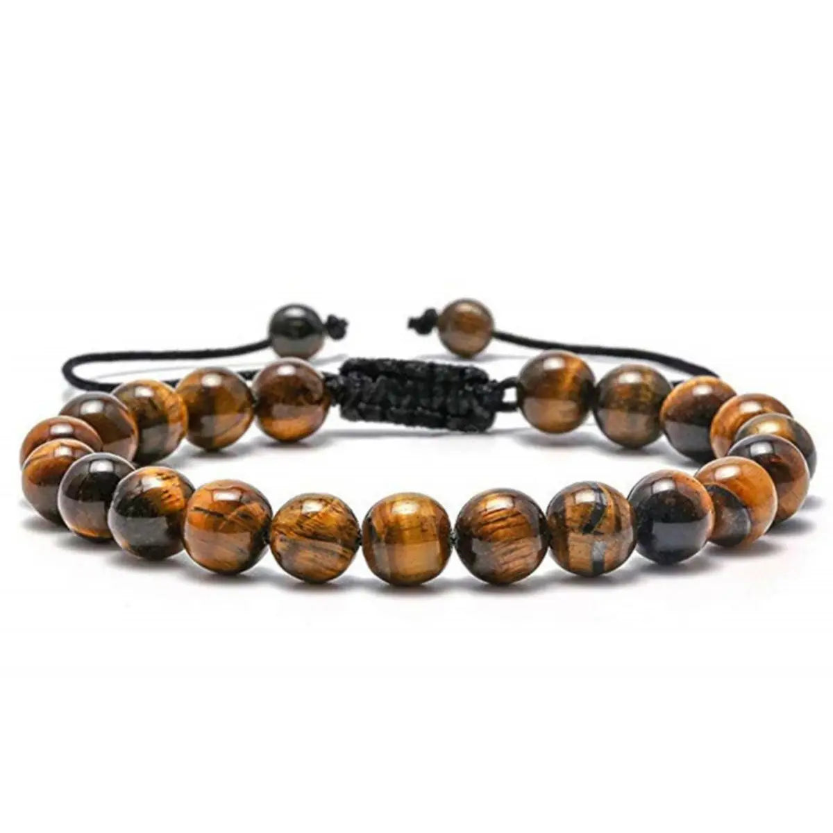 Natural Tiger Eye Lava Bracelet Mens Protection